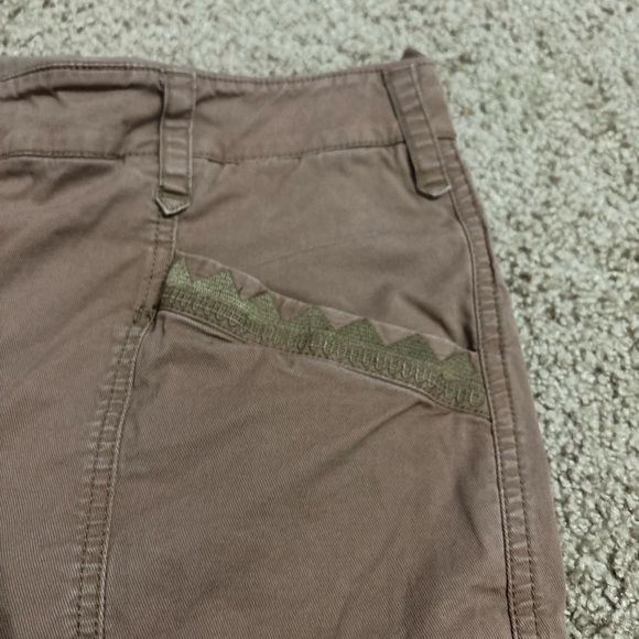 Anthropologie 4Ellie Embroidered Brown Utility Pants Size 12 - Picture 3 of 9